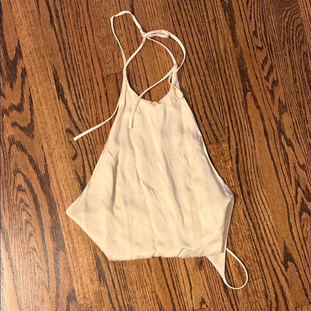 Anine Bing Backless Halter Silk Top